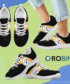 Three Colors Vertical Pittsburgh Steelers Breathable Running Sneaker Three Colors Vertical Pittsburgh Steelers Breathable Running Sneaker