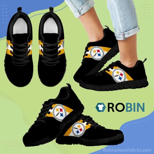 Three Colors Vertical Pittsburgh Steelers Breathable Running Sneaker