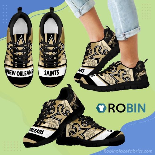 Three Impressing Point Of Logo New Orleans Saints Breathable Running Sneaker