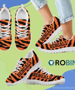 Tiger Skin Stripes Pattern Print Cincinnati Bengals Breathable Running Sneaker Tiger Skin Stripes Pattern Print Cincinnati Bengals Breathable Running Sneaker