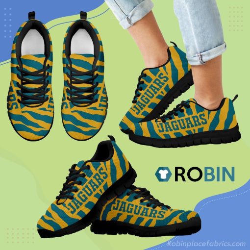Tiger Skin Stripes Pattern Print Jacksonville Jaguars Breathable Running Sneaker