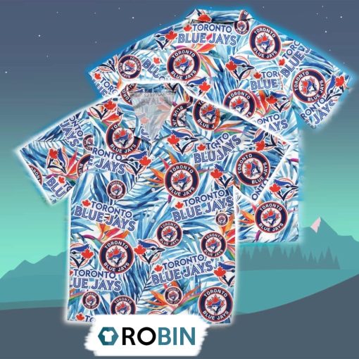 Toronto Blue Jays Tropical Leaf Hawaiian Shirt, 3D Printed Aloha Shirt
