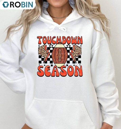 Touchdown Shirt, Peace Love Football Hoodie Short Sleeve