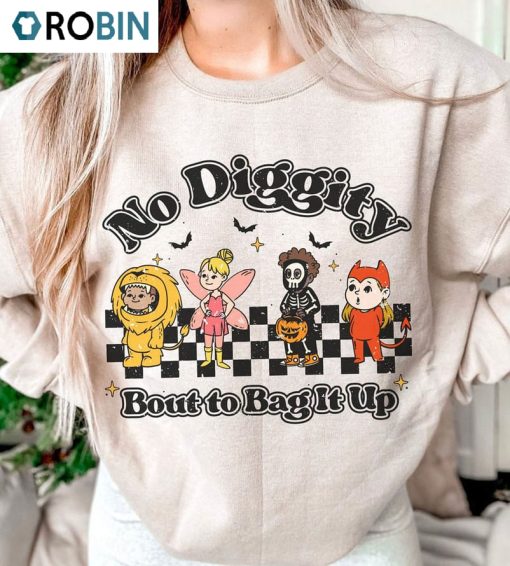 Trendy No Diggity Bout To Bag It Up Shirt, Cosplay Halloween Crewneck Tee Tops