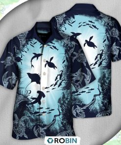 Turtle Aquarium Life Casual Button-Down Shirt
