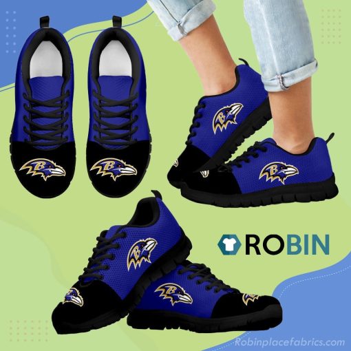 Two Colors Aparted Baltimore Ravens Breathable Running Sneaker