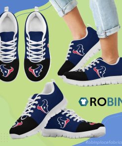 Two Colors Aparted Houston Texans Breathable Running Sneaker Two Colors Aparted Houston Texans Breathable Running Sneaker
