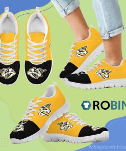 Two Colors Aparted Nashville Predators Breathable Running Sneaker