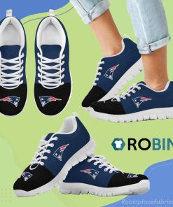 Two Colors Aparted New England Patriots Breathable Running Sneaker