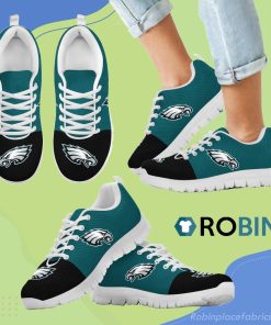 Two Colors Aparted Philadelphia Eagles Breathable Running Sneaker