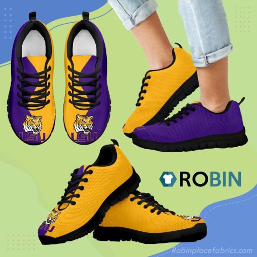 Two Colors Trending Lovely LSU Tigers Breathable Running Sneaker