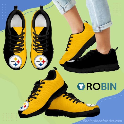 Two Colors Trending Lovely Pittsburgh Steelers Breathable Running Sneaker