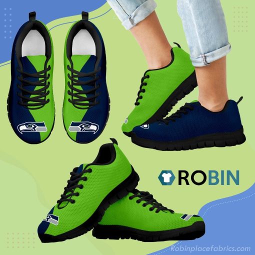 Two Colors Trending Lovely Seattle Seahawks Breathable Running Sneaker