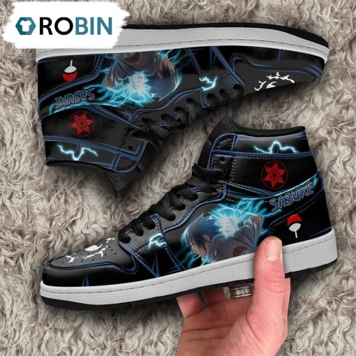 Uchiha Sasuke Chidori Jordan 1 High Sneakers, Custom Naruto Anime Shoes