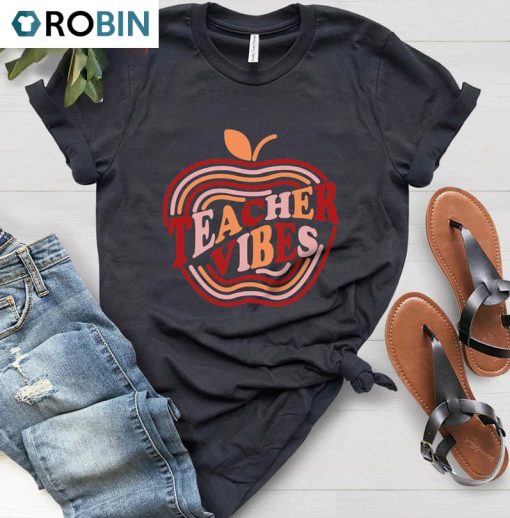 Unique Teacher Vibes Shirt, Teacher Life Cute Long Sleeve Tee Tops
