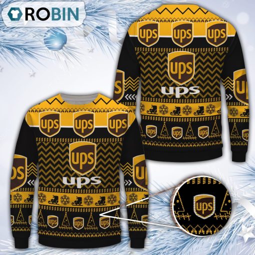 Ups Merry Christmas All Over Print Ugly Sweater Uniform
