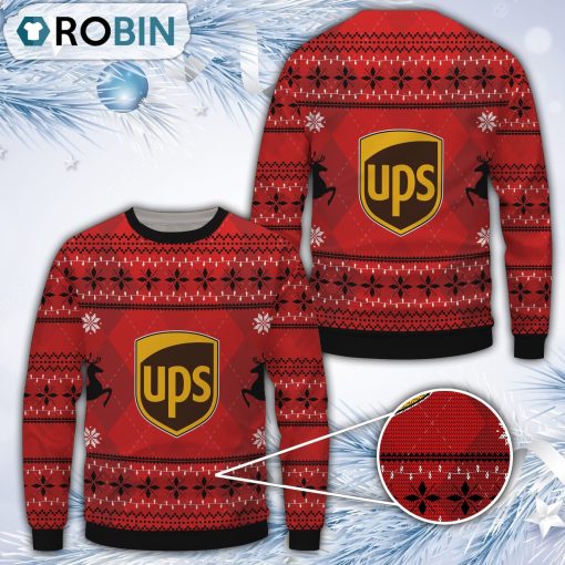 Ups Red Merry Christmas All Over Print Ugly Sweater