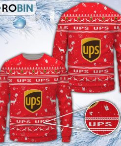 Ups Red Pattern Merry Christmas All Over Print Ugly Sweater