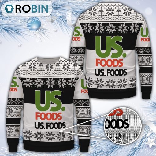 Us Foods Merry Christmas All Over Print Ugly Sweater Uniform