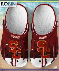 USC Trojans 3D Melting Paint Printed Crocs Shoes