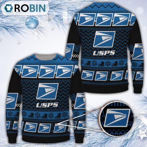 Usps Merry Christmas All Over Print Ugly Sweater Uniform