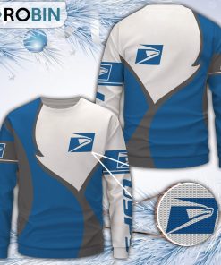 Usps Pattern Merry Christmas All Over Print Ugly Sweater