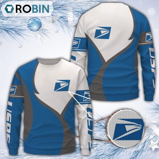 Usps Pattern Merry Christmas All Over Print Ugly Sweater