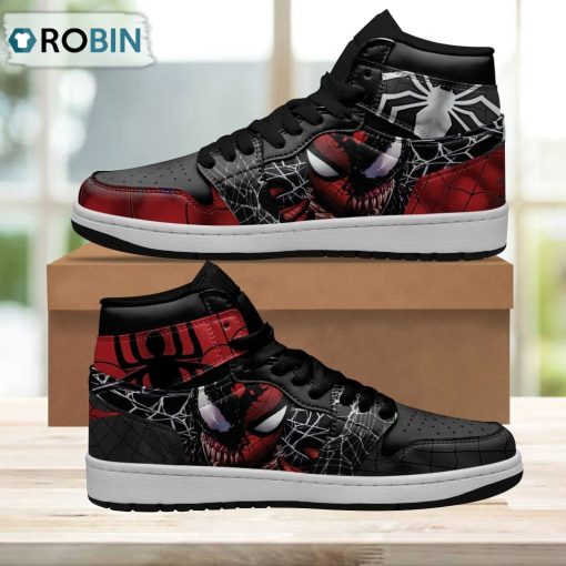 Venom and Spider-man Air Shoes Custom Mixed Face