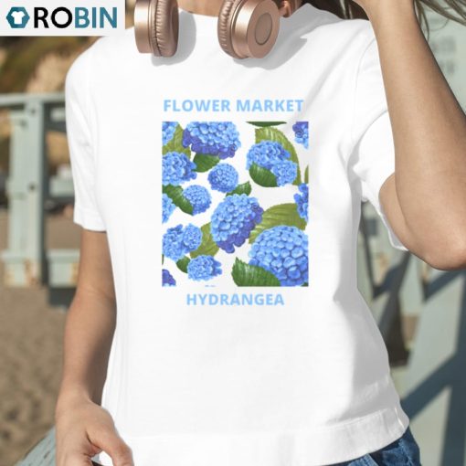 Vintage Blue Hydrangea Flower Market Shirt