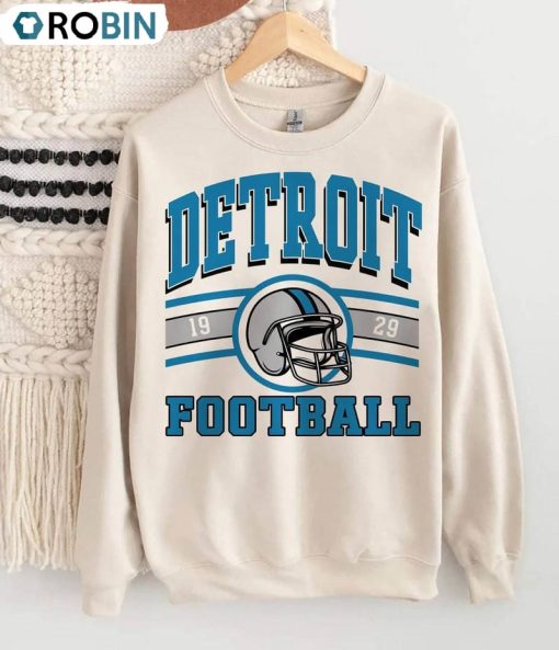 Vintage Detroit Football Shirt, Detroit Football Unisex Hoodie Long Sleeve