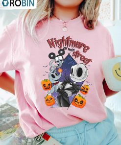 Vintage Nightmare On Main Street Funny Shirt, Disneyland Crewneck Short Sleeve