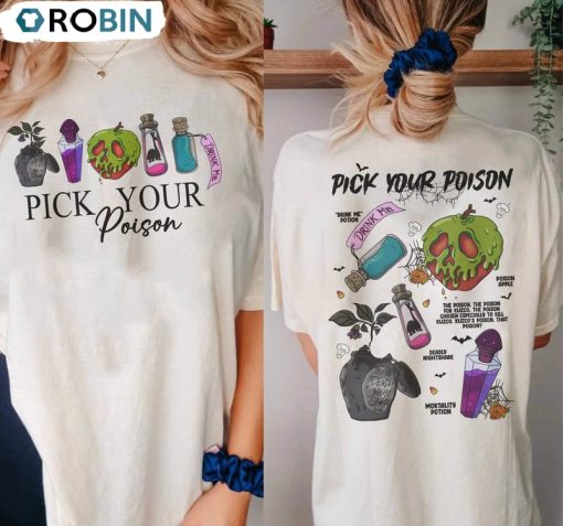 Vintage Retro Pick Your Poison Disney Shirt, Disneyland Crewneck Unisex T-shirt