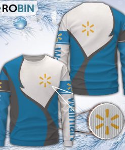 Walmart Blue Merry Christmas All Over Print Ugly Sweater