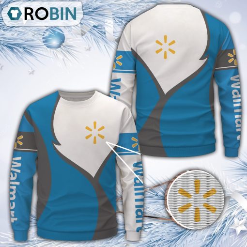 Walmart Blue Merry Christmas All Over Print Ugly Sweater