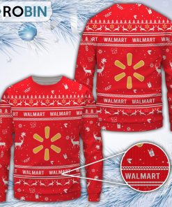 Walmart Red Merry Christmas All Over Print Ugly Sweater