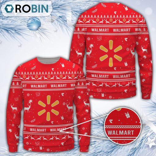 Walmart Red Merry Christmas All Over Print Ugly Sweater