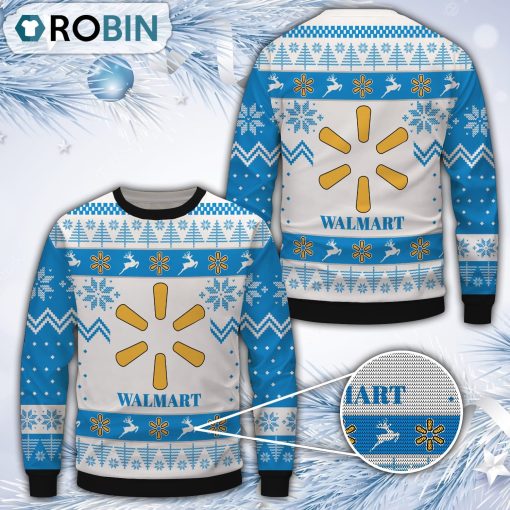 Walmart White Merry Christmas All Over Print Ugly Sweater