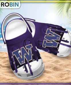 Washington Huskies 3D Melting Paint Printed Crocs Shoes
