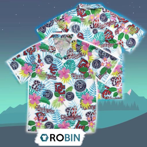 Washington Nationals Tropical Hawaiian Shirt, 3D Printed Aloha Shirt