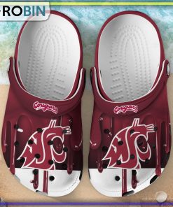 Washington State Cougars 3D Melting Paint Printed Crocs Shoes