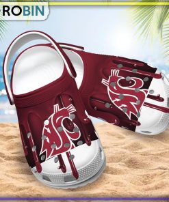 Washington State Cougars 3D Melting Paint Printed Crocs Shoes