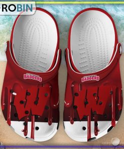 Wisconsin Badgers 3D Melting Paint Printed Crocs Shoes