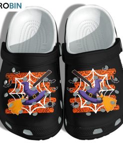 Witch Hat And Broom Crocs Shoes