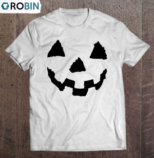 Women’s Pumpkin Face Funny Halloween Jack O Lantern Unisex Shirt