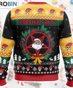Worship Santa Ugly Christmas Sweater