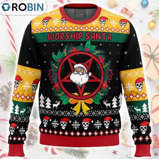 Worship Santa Ugly Christmas Sweater