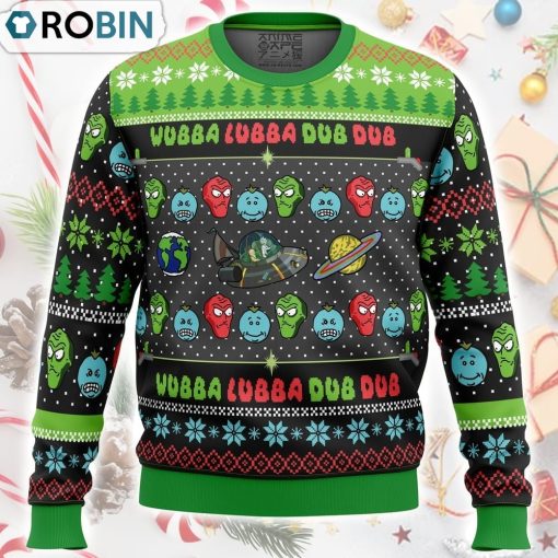 Wubba Lubba Rick and Morty Ugly Christmas Sweater