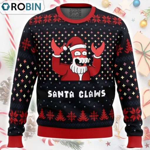 Xmas Ugly sweater Santa Claws Zoidberg Futurama Ugly Christmas Sweater