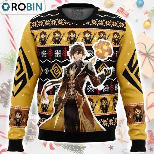 Zhongli Genshin Impact Ugly Christmas Sweater