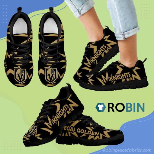 Zig Zag Circle Dizzy Excellent Nice Logo Vegas Golden Knights Breathable Running Sneaker